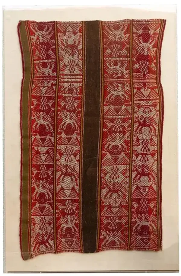 Antique Peruvian Cuzco Tapestry - Framed - de-cor - Red