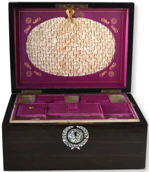 1880 Pearl Inlay Jewelry / Storage Box