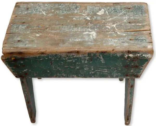 Rustic Green Wood Step Stool - New England Mercantile