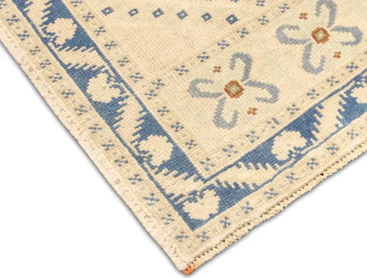 1960s Turkish Oushak Yastic -1'10" x3'8" - blue