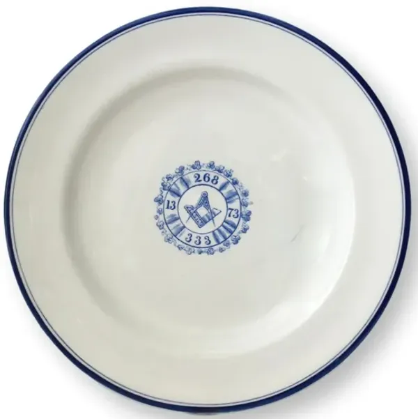 East Lancashire Mason Lodge No 268 Plate - The Queens Landing - Blue