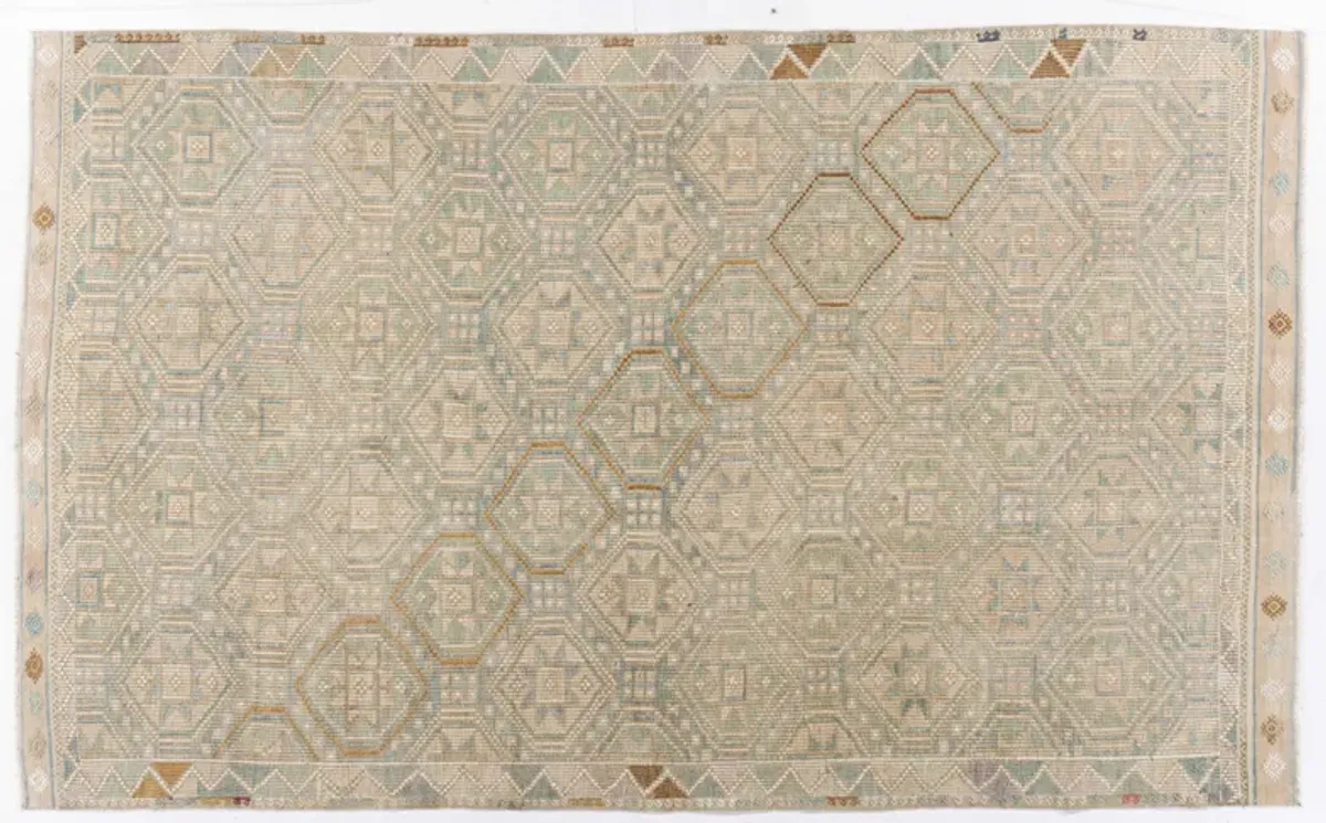 Turkish Kilim Flatweave Rug, 5'5 X 9'7