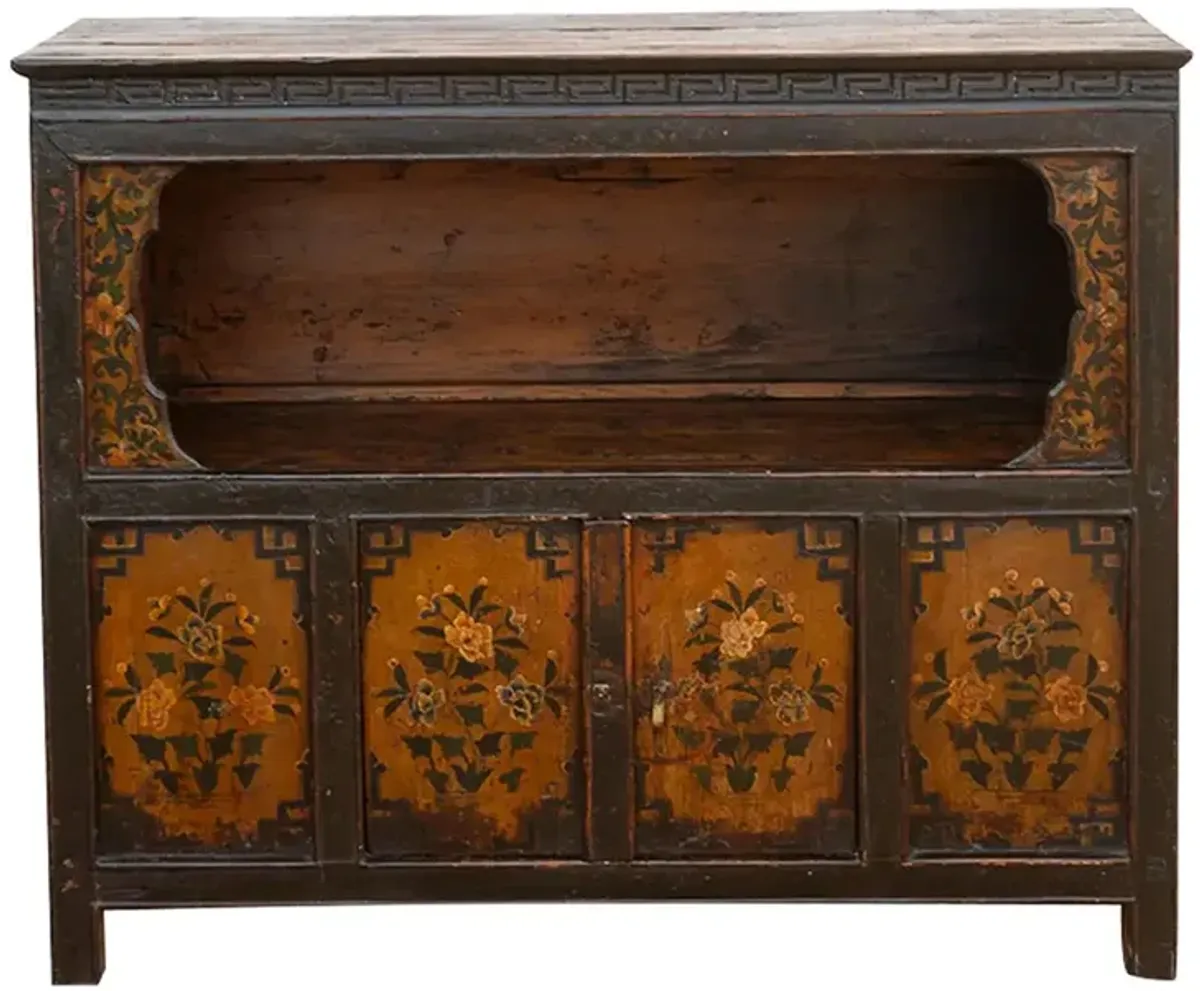 Antique Tibetan Altar Cabinet - de-cor - brown