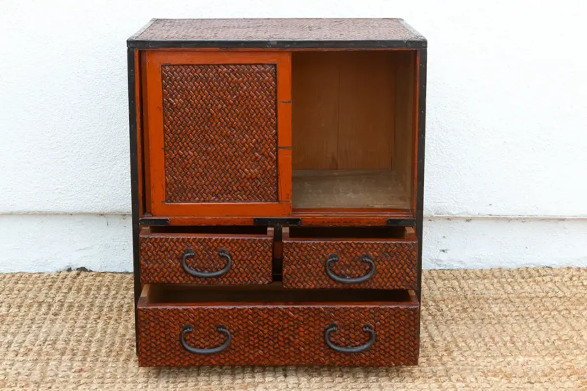 Mid-Century Japanese Tansu Chest - de-cor - Brown