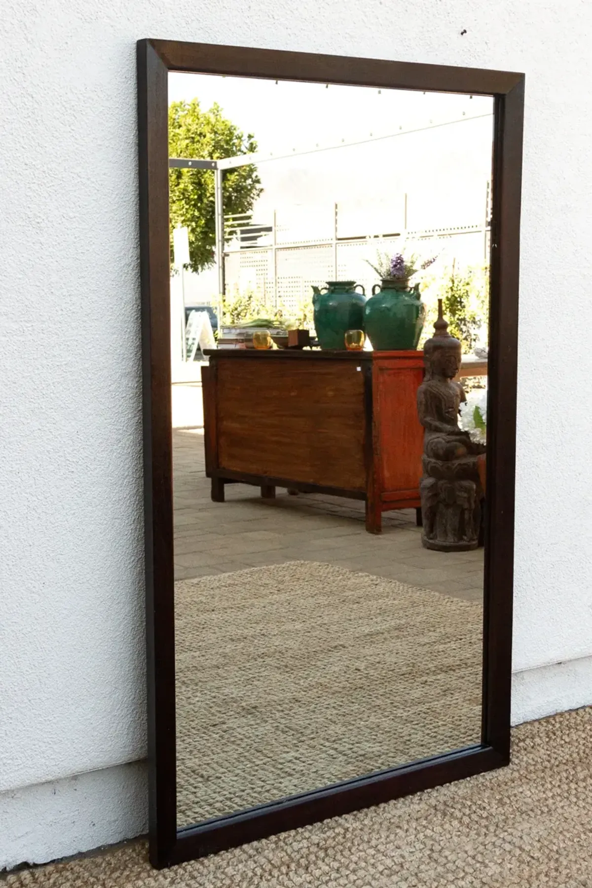 Large Elegant Vintage Rosewood Mirror - de-cor - Brown