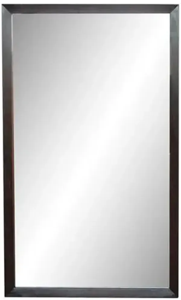 Large Elegant Vintage Rosewood Mirror - de-cor - Brown