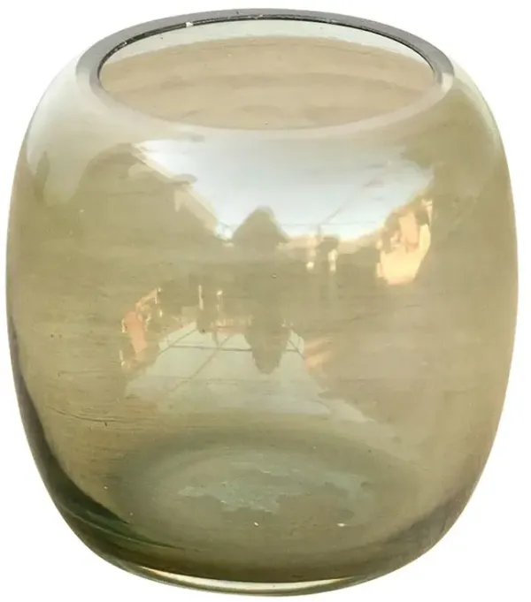 Earthy Hand-Blown Glass Votive - de-cor - Handcrafted - Green