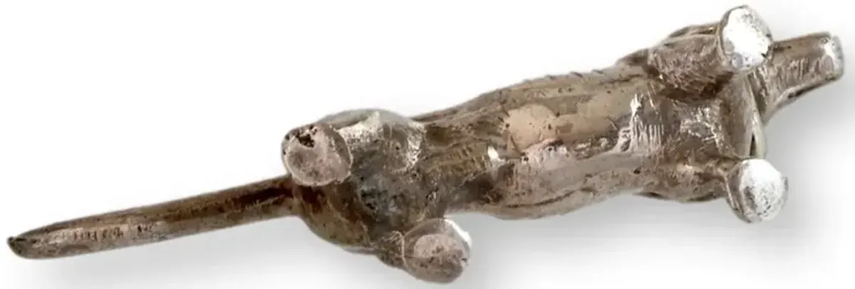 English Silver-Plate Dachshund Figure - The Queens Landing
