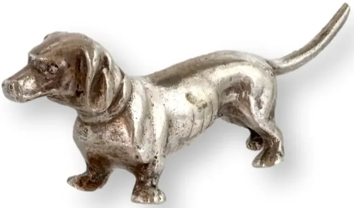 English Silver-Plate Dachshund Figure - The Queens Landing