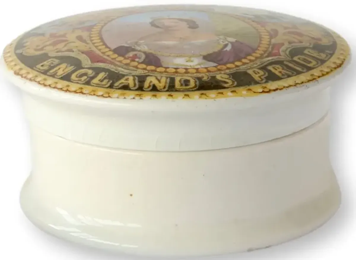 Queen Victoria Prattware Pot W/Lid