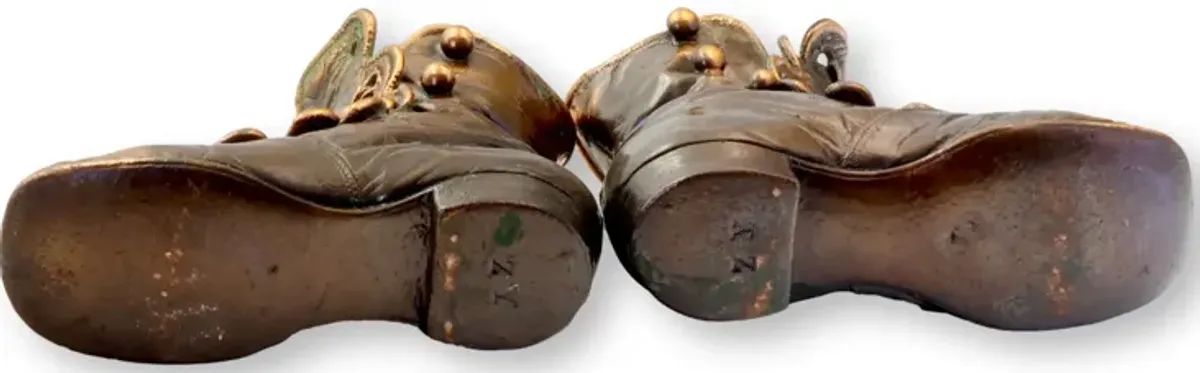 Bronzed Children's High Button Shoes