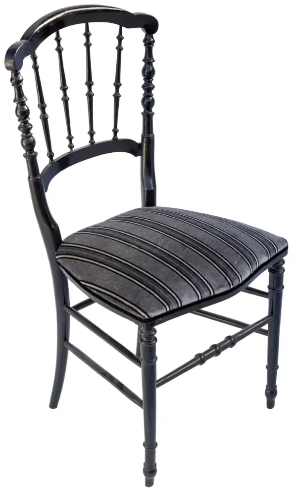 Napoleon III Charivari Ebonized Chair - Fleur de Lex Antiques