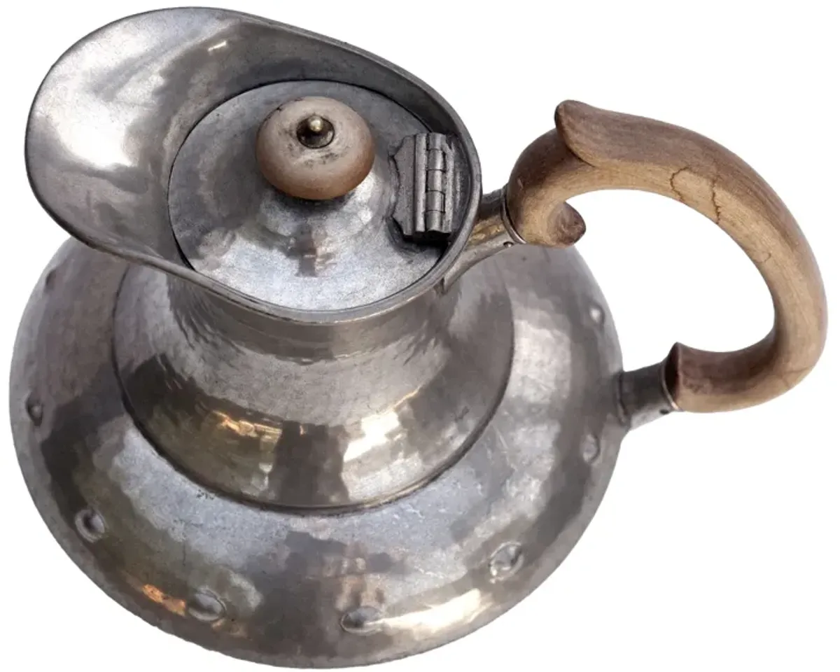 English Hammered Pewter Jug Blonde Trim - Fleur de Lex Antiques