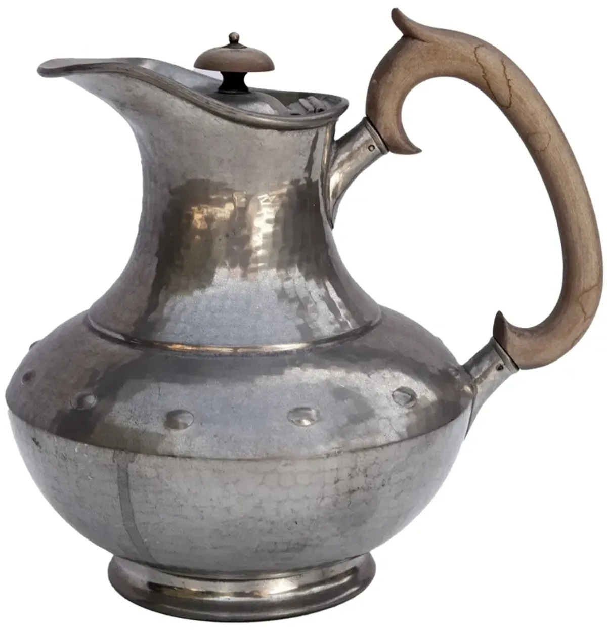 English Hammered Pewter Jug Blonde Trim - Fleur de Lex Antiques