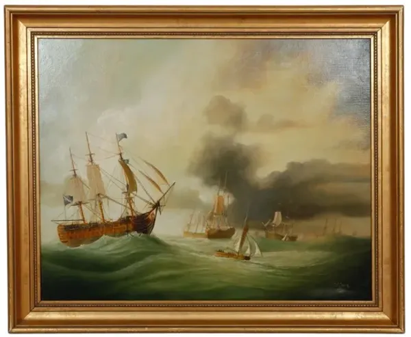 J. V. Capua Signed Oil on Canvas - Interesting Things