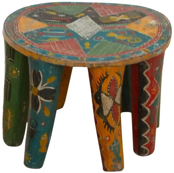 Antique African Nupe Painted Table