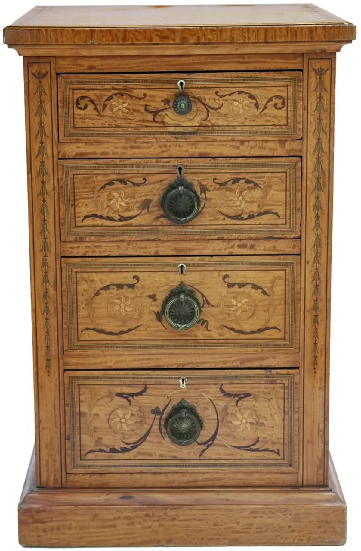 Slender Edwardian ChestSet of 4 Drawers - a pr - Fleur de Lex Antiques