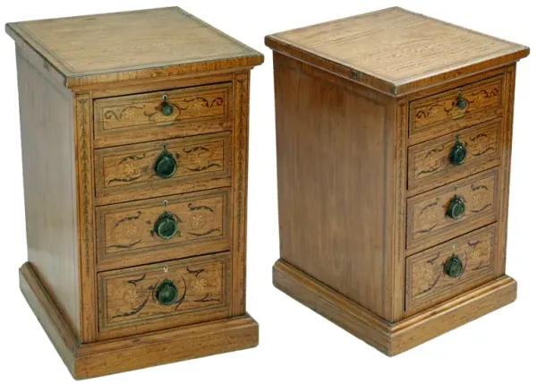 Slender Edwardian ChestSet of 4 Drawers - a pr - Fleur de Lex Antiques