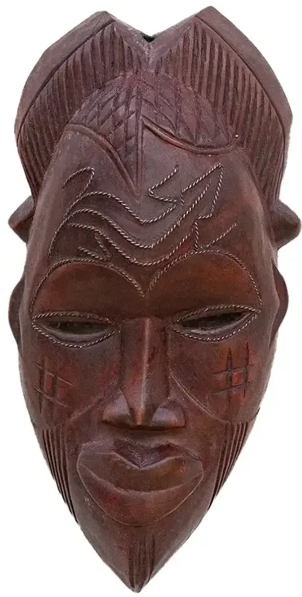 Forest Spirit - Carved Mask Wall Art - de-cor - brown