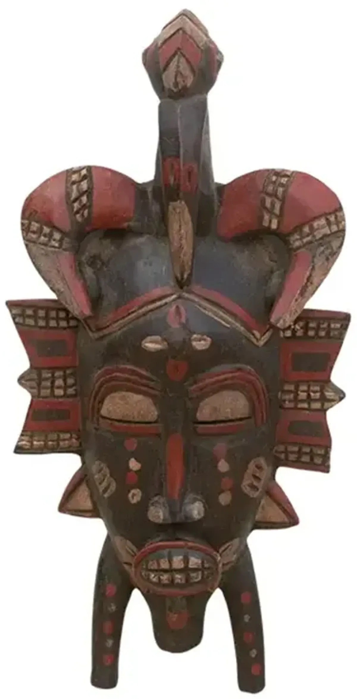 Ijo Ancestral Painted African Mask - de-cor - Brown