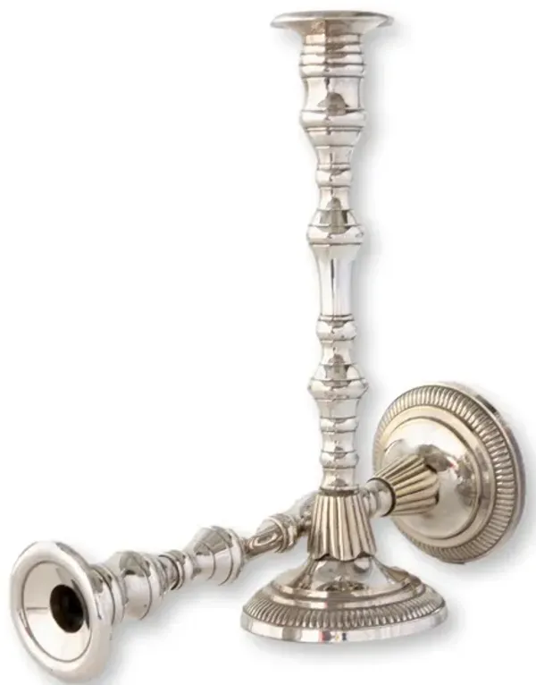 Antique Silver-Plate Tall Candlesticks - Rose Victoria