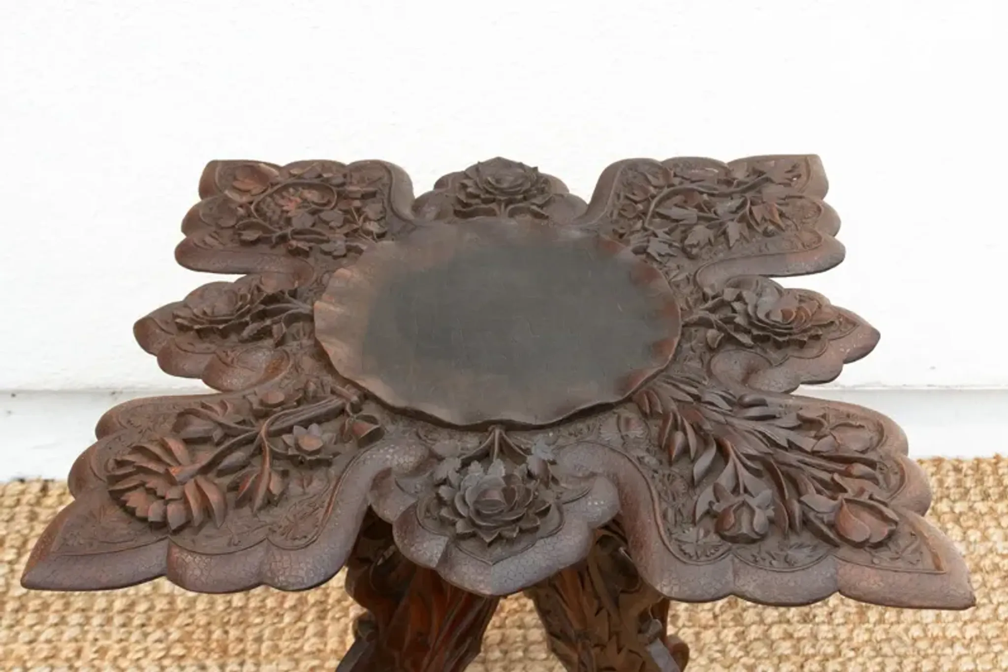 Anglo Indian Finely Carved Side Table De Cor Brown One Kings Lane ...