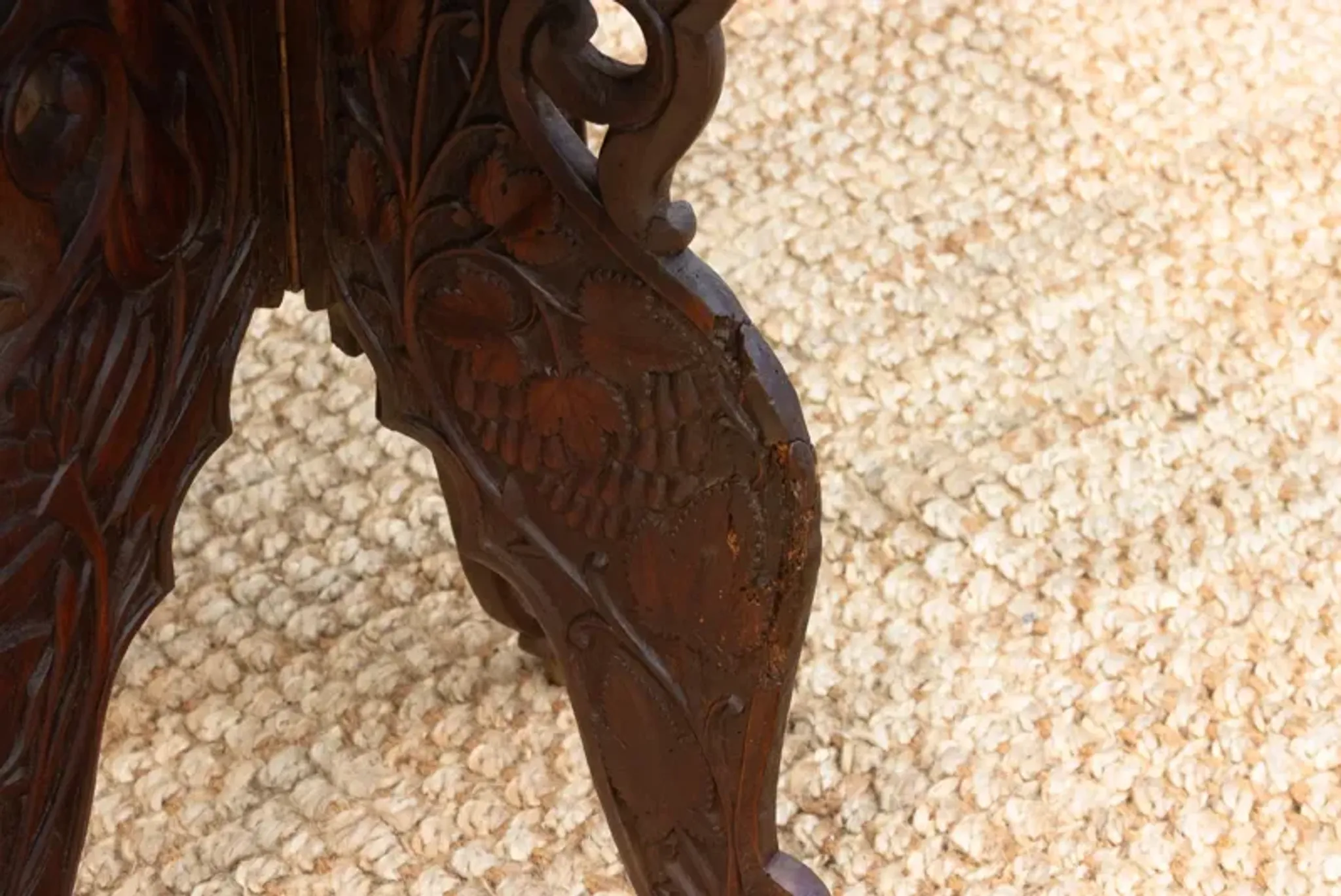 Anglo Indian Finely Carved Side Table De Cor Brown One Kings Lane ...
