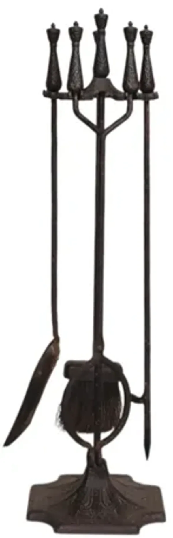 Black Cast Iron Fireplace Tools - 5pcs - Interesting Things