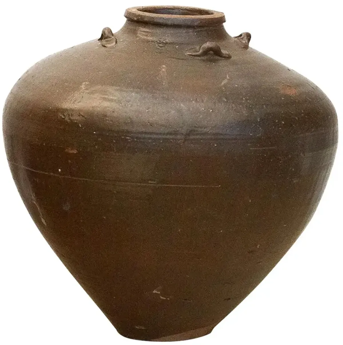 Rustic Rounded Silhouette Martaban Jar - de-cor - Brown