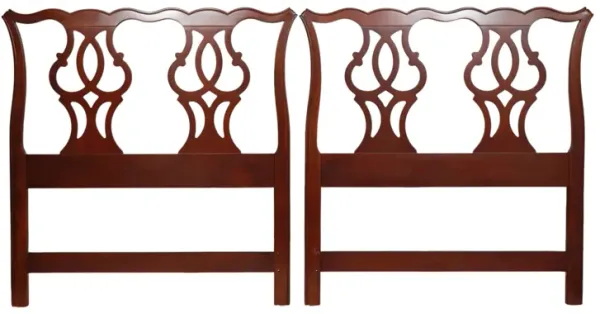 Chippendale Twin Headboards by Drexel - Interesting Things - Brown