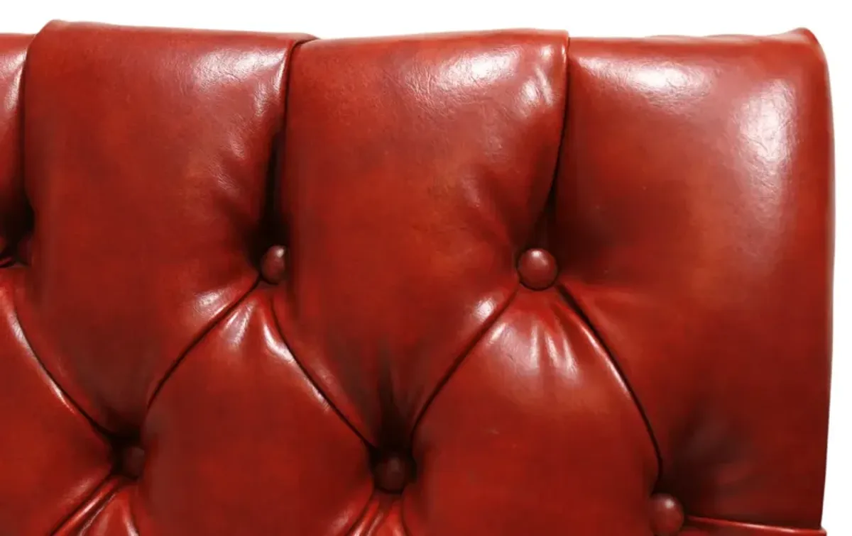 Chippendale Style Tufted Ottoman - Interesting Things - Red