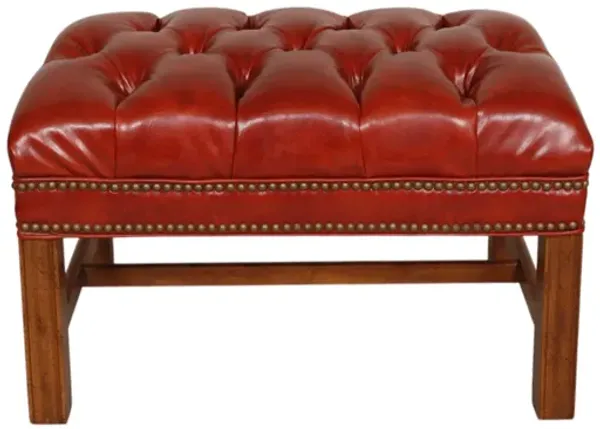Chippendale Style Tufted Ottoman - Interesting Things - Red