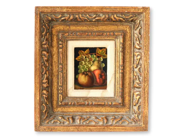Gilt Framed Oil Still Life Painting - Rose Victoria - Gold
