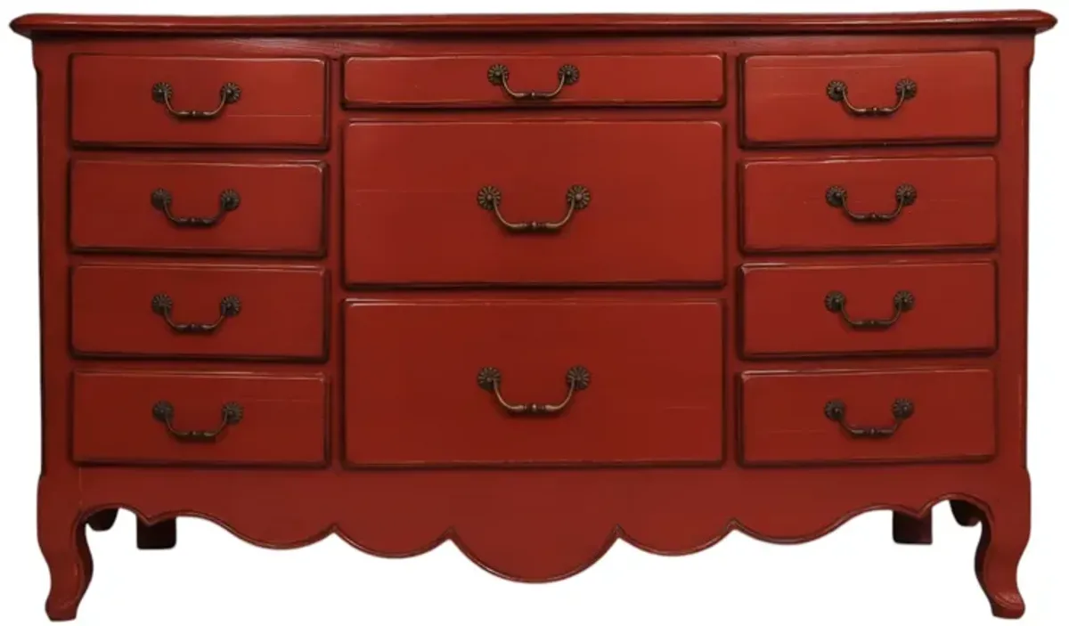 Deep Red French Provincial Dresser - Interesting Things