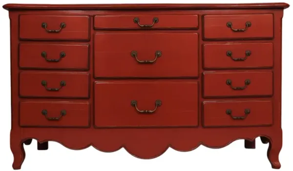 Deep Red French Provincial Dresser - Interesting Things