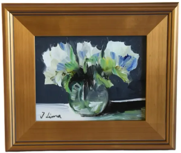 Blue Bouquet of Flowers Oil Painting