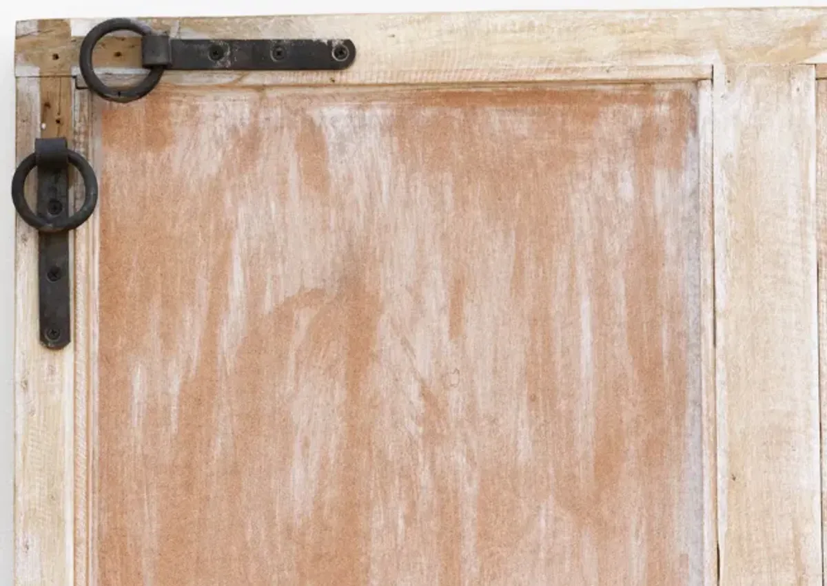 Tall Indian Colonial Door Mirror Panel - de-cor - Brown