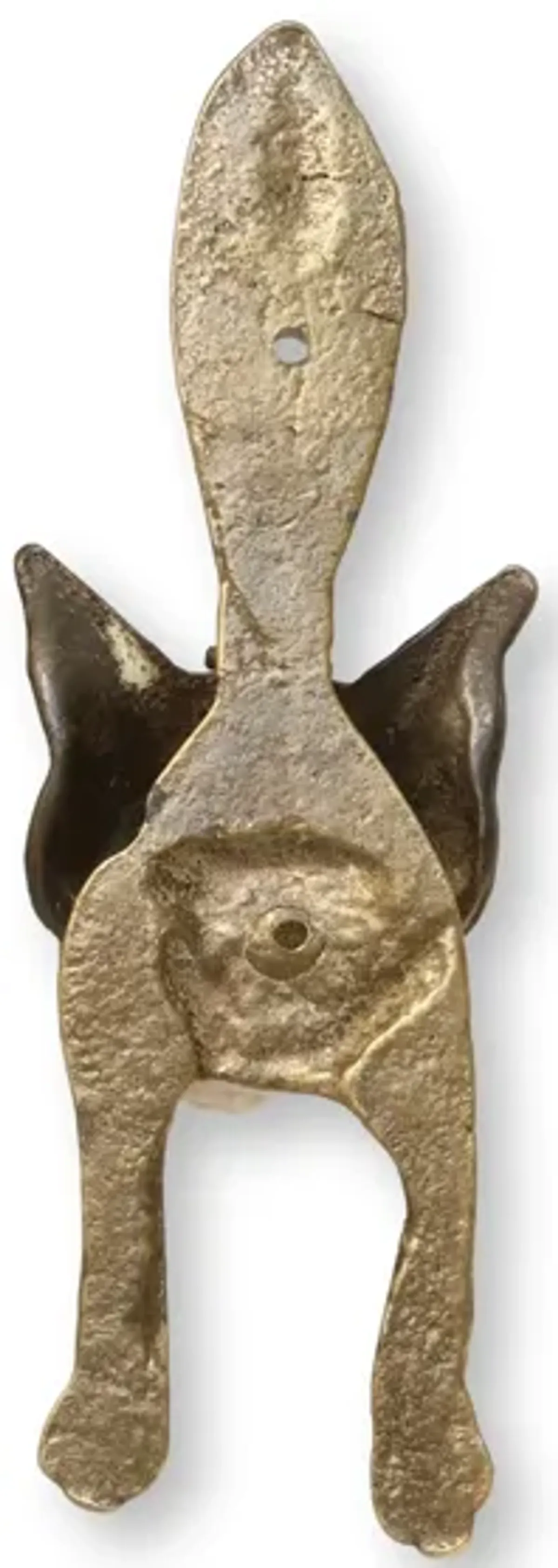 19th-C. English Brass Fox Knocker - Rose Victoria - gold