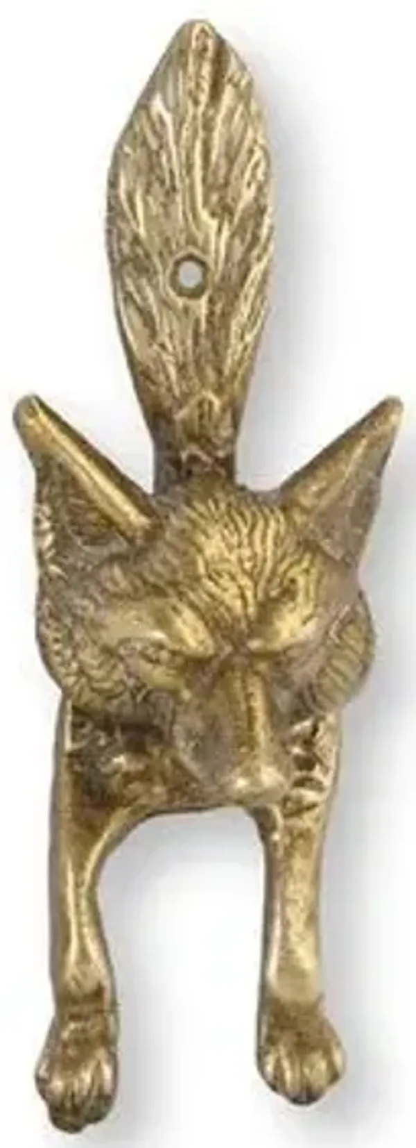 19th-C. English Brass Fox Knocker - Rose Victoria - gold