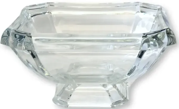 Midcenutry Art Deco French Crystal Bowl - Rose Victoria - clear
