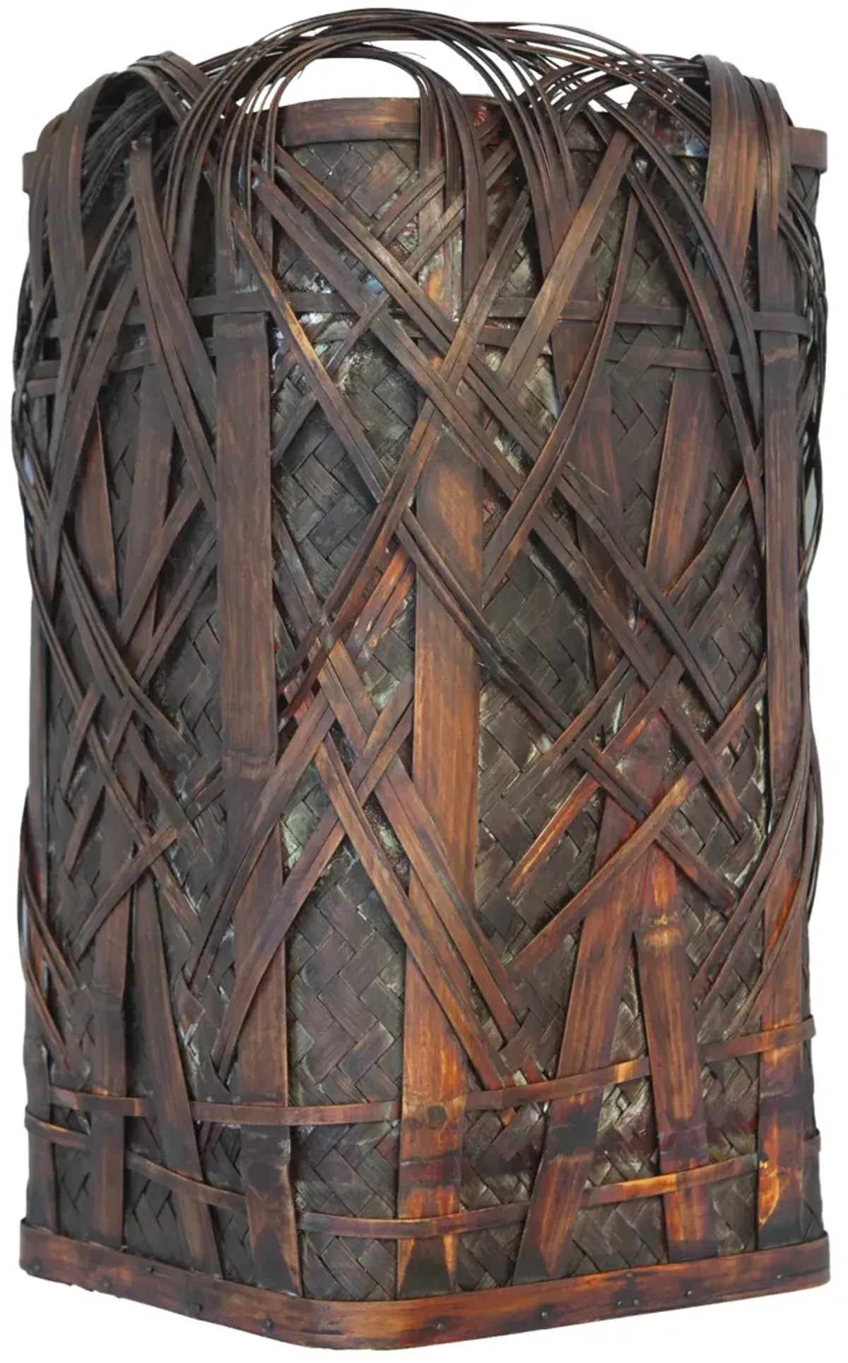 Handmade Japanese Ikebana Floor Basket - Fleur de Lex Antiques - Brown