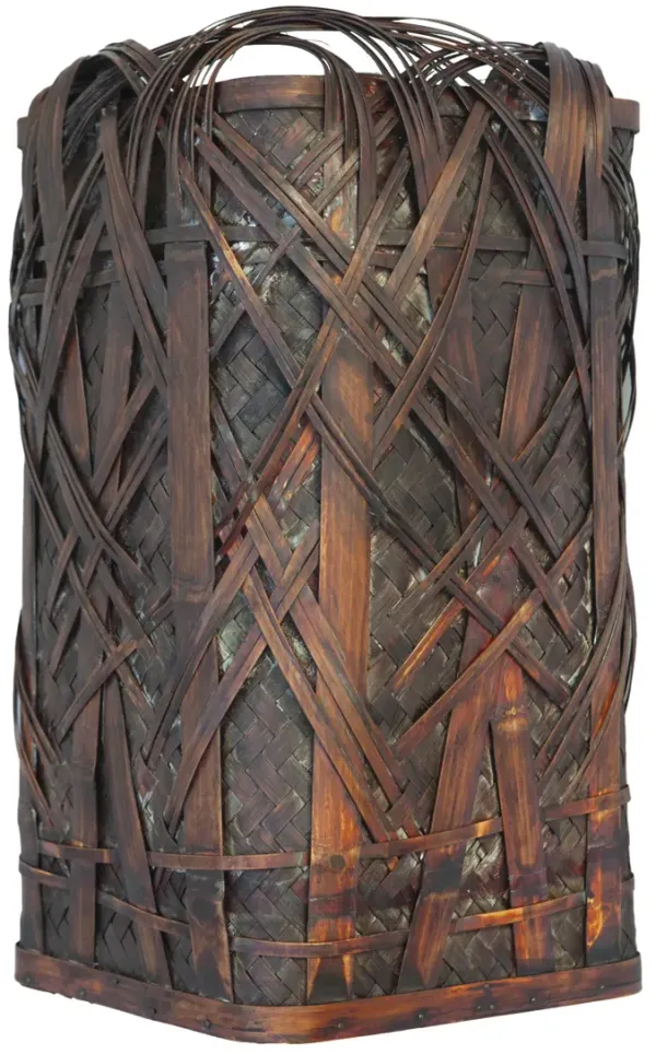 Handmade Japanese Ikebana Floor Basket - Fleur de Lex Antiques - Brown