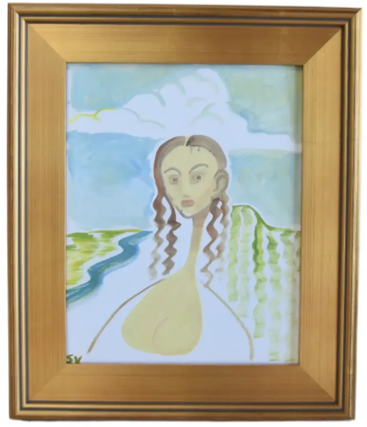 Contemporary Modern Portrait Painting - green