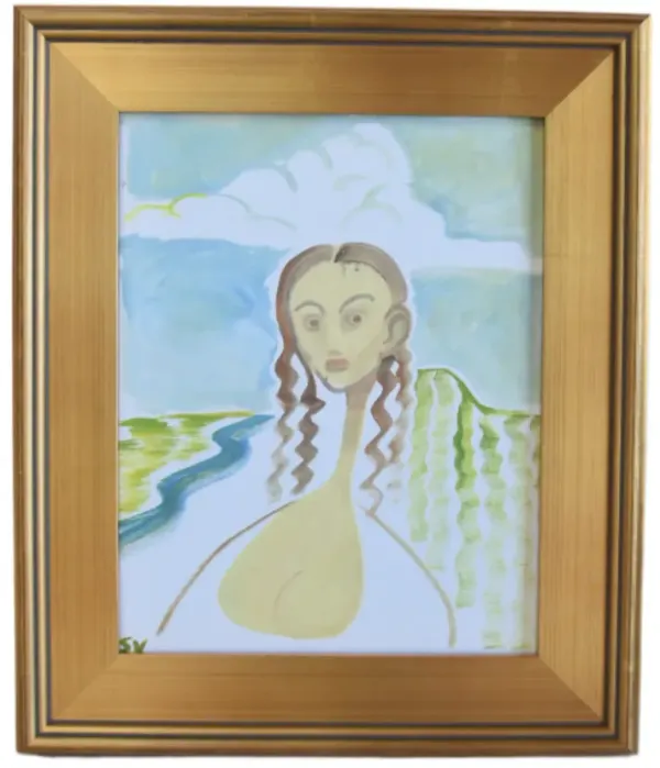 Contemporary Modern Portrait Painting - green