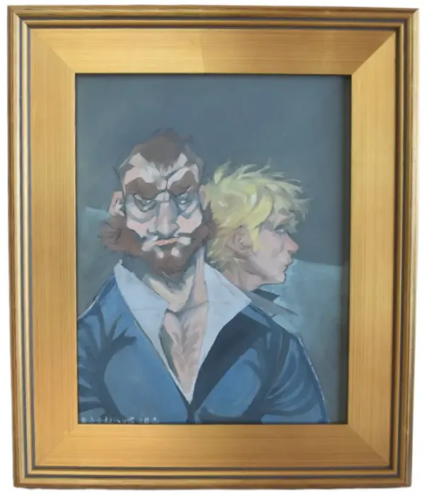 Contemporary Modern Portrait Painting - blue