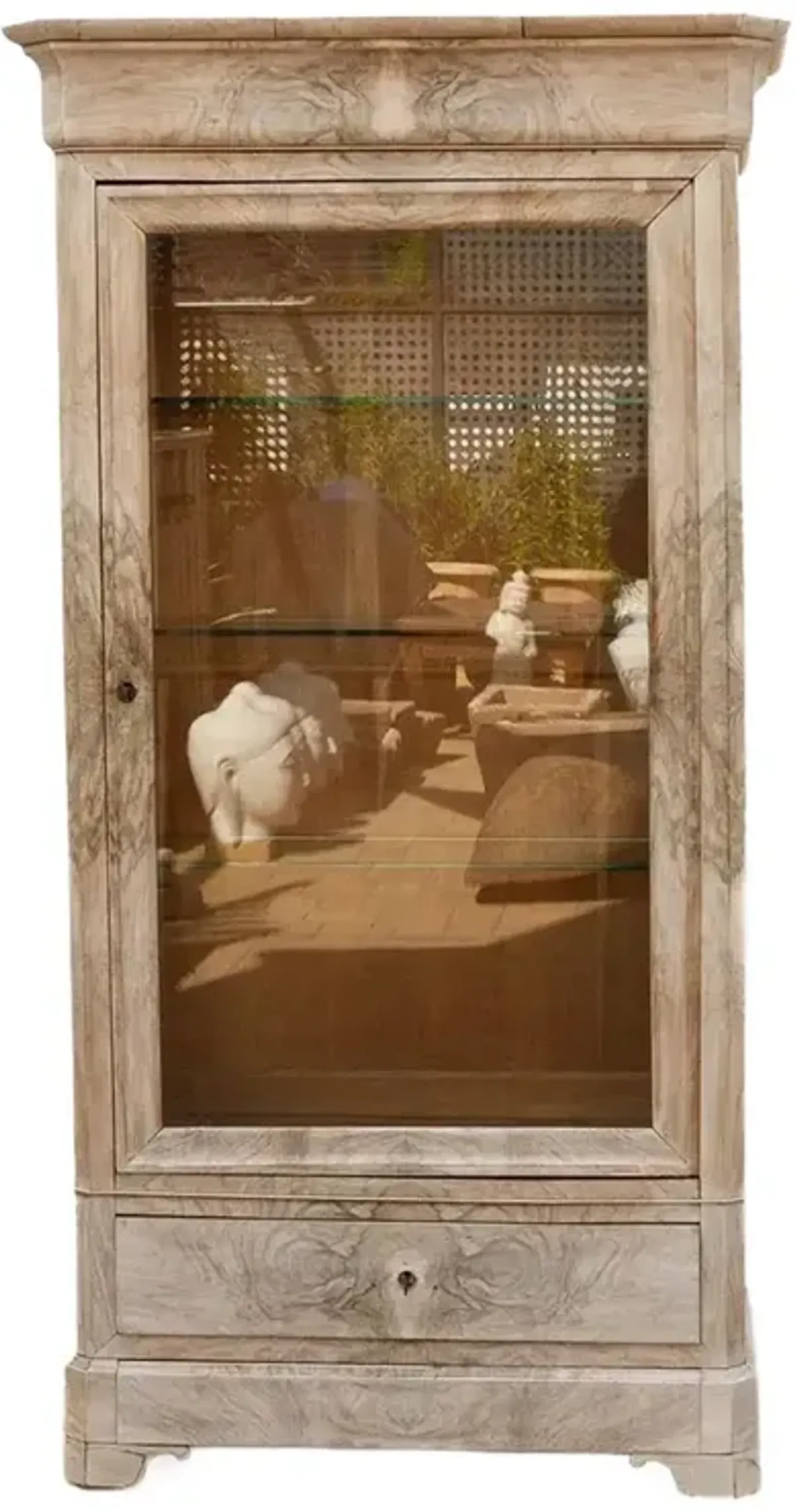 Antique Louis Philippe Bleached Bookcase - de-cor - Brown