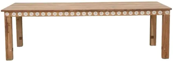 96"L Mother of Pearl Inlaid Reclaimed Table