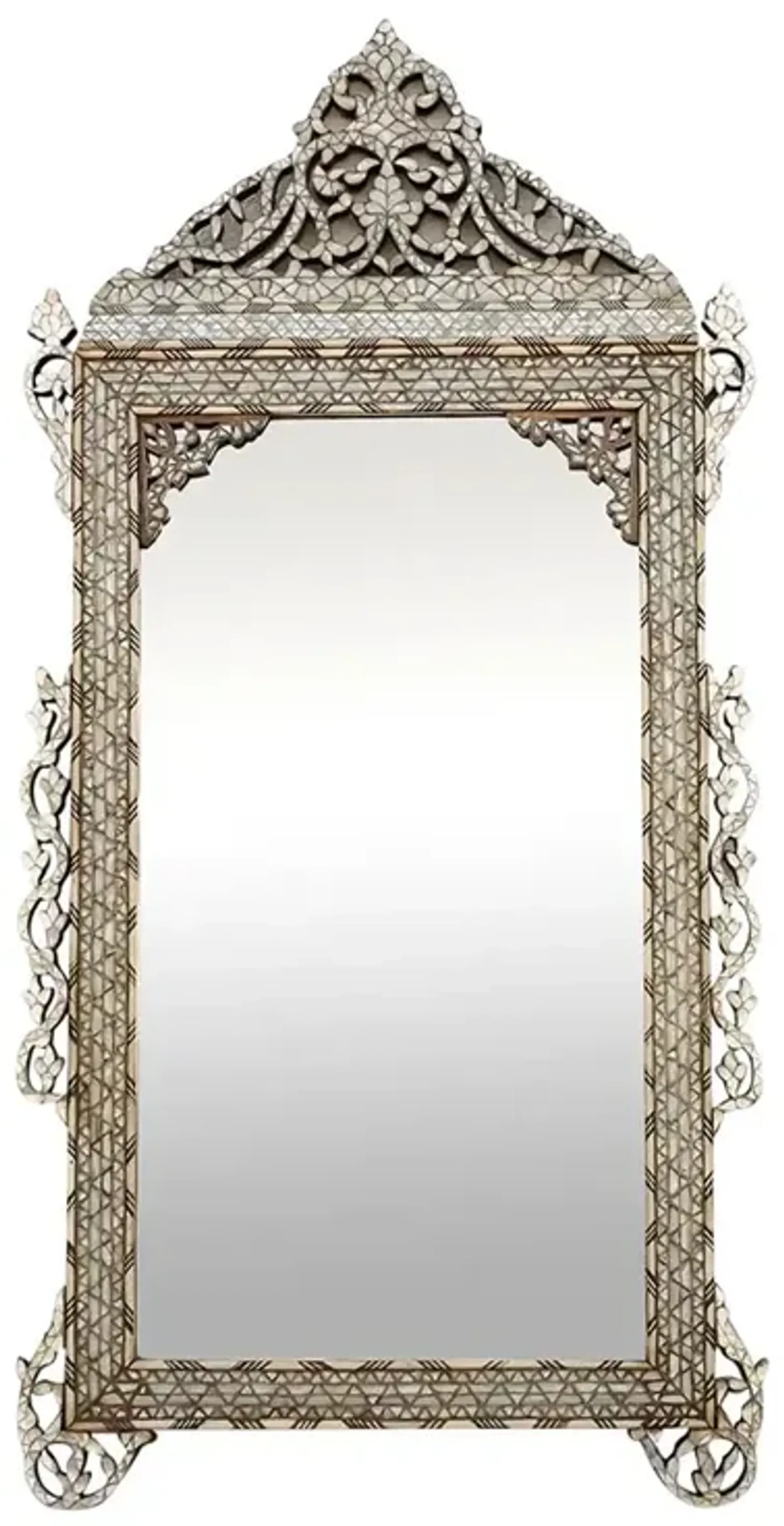 Damascus Mother of Pearl Inlay Mirror - de-cor - Brown