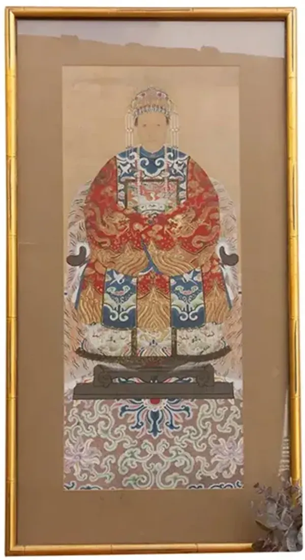 Imperial Ancestor Portrait of Court Lady - de-cor - red