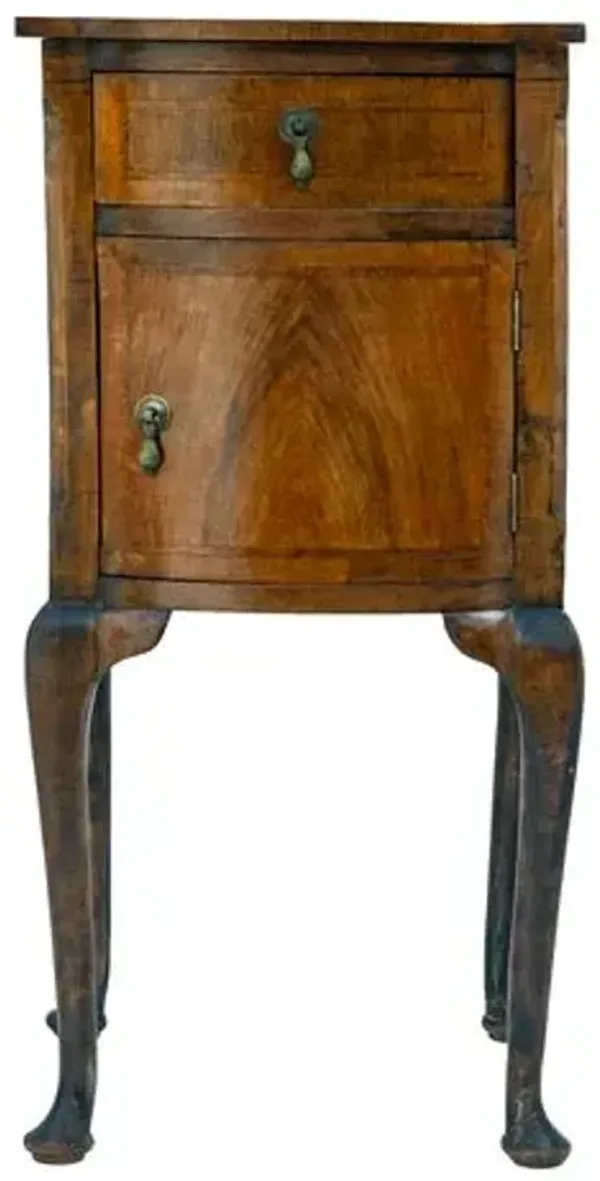Vintage French Walnut Nightstand - Fleur de Lex Antiques - Handcrafted